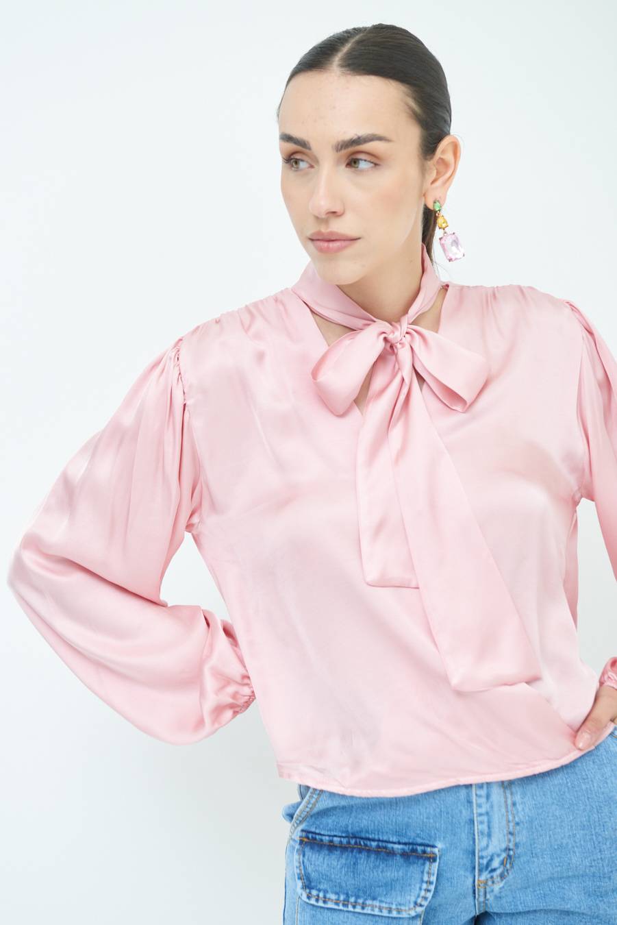 Kikisix CASACCA INCROCIO RASO VISCOSA ROSA Promozione