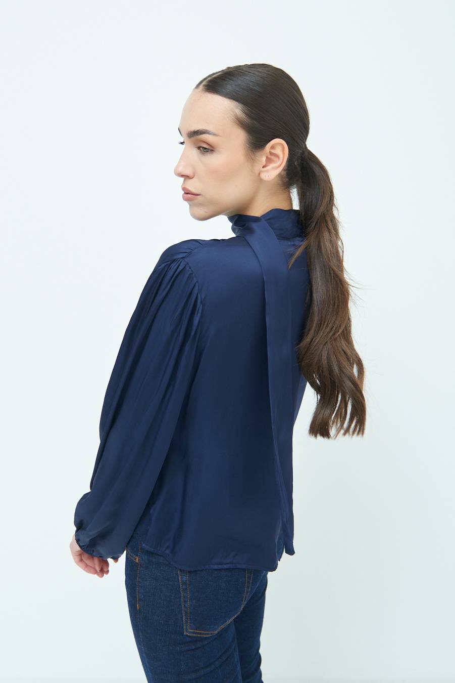 Kikisix CASACCA INCROCIO RASO VISCOSA BLU Qualità Garantita