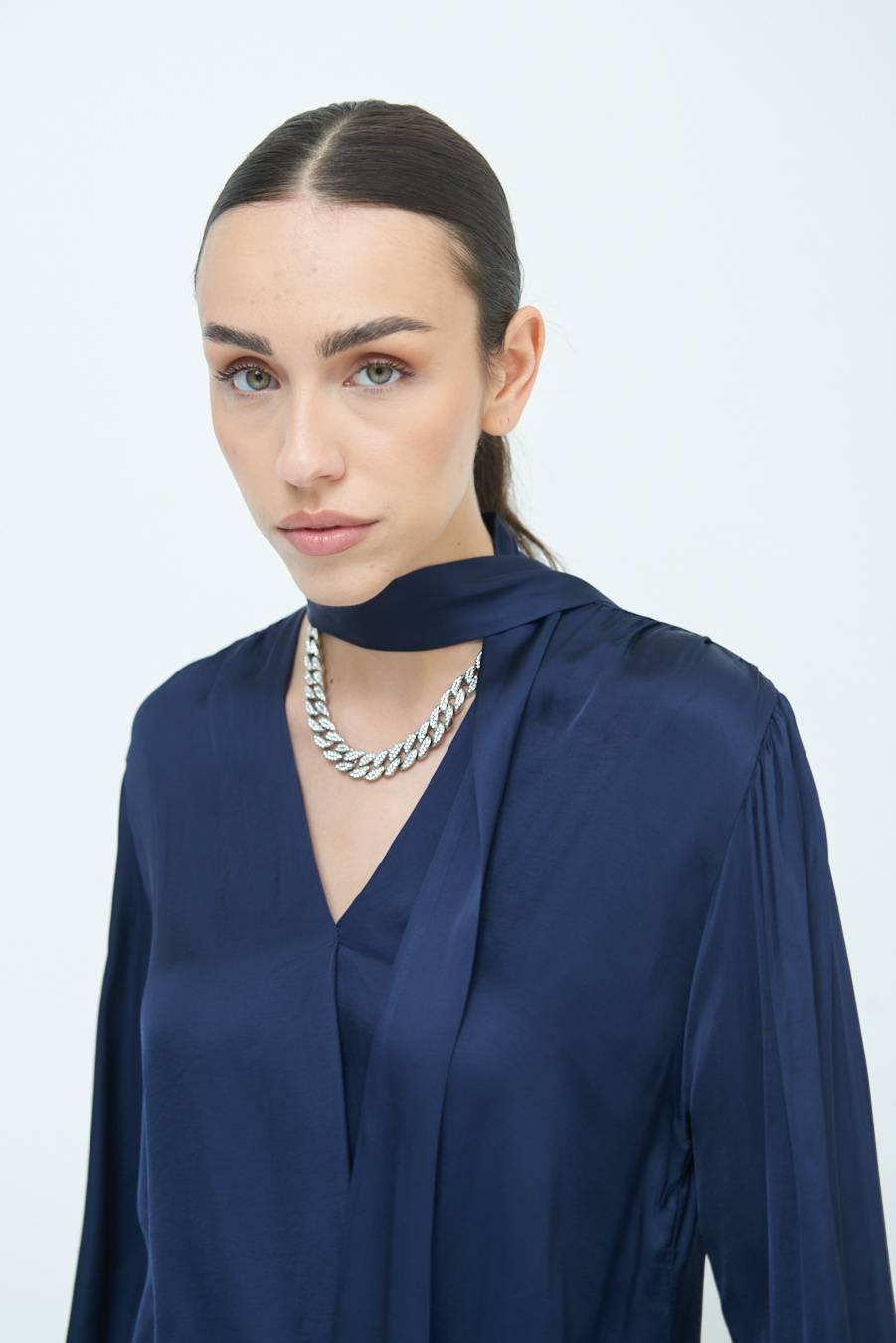 Kikisix CASACCA INCROCIO RASO VISCOSA BLU Qualità Garantita