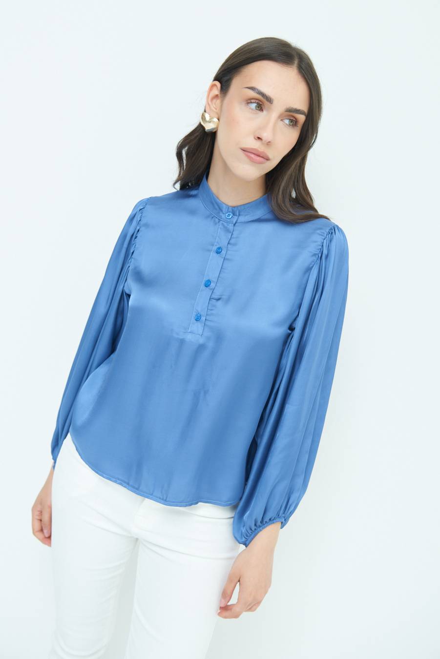 Kikisix CAMICIA POLO RASO VISCOSA POLVERE Offerta