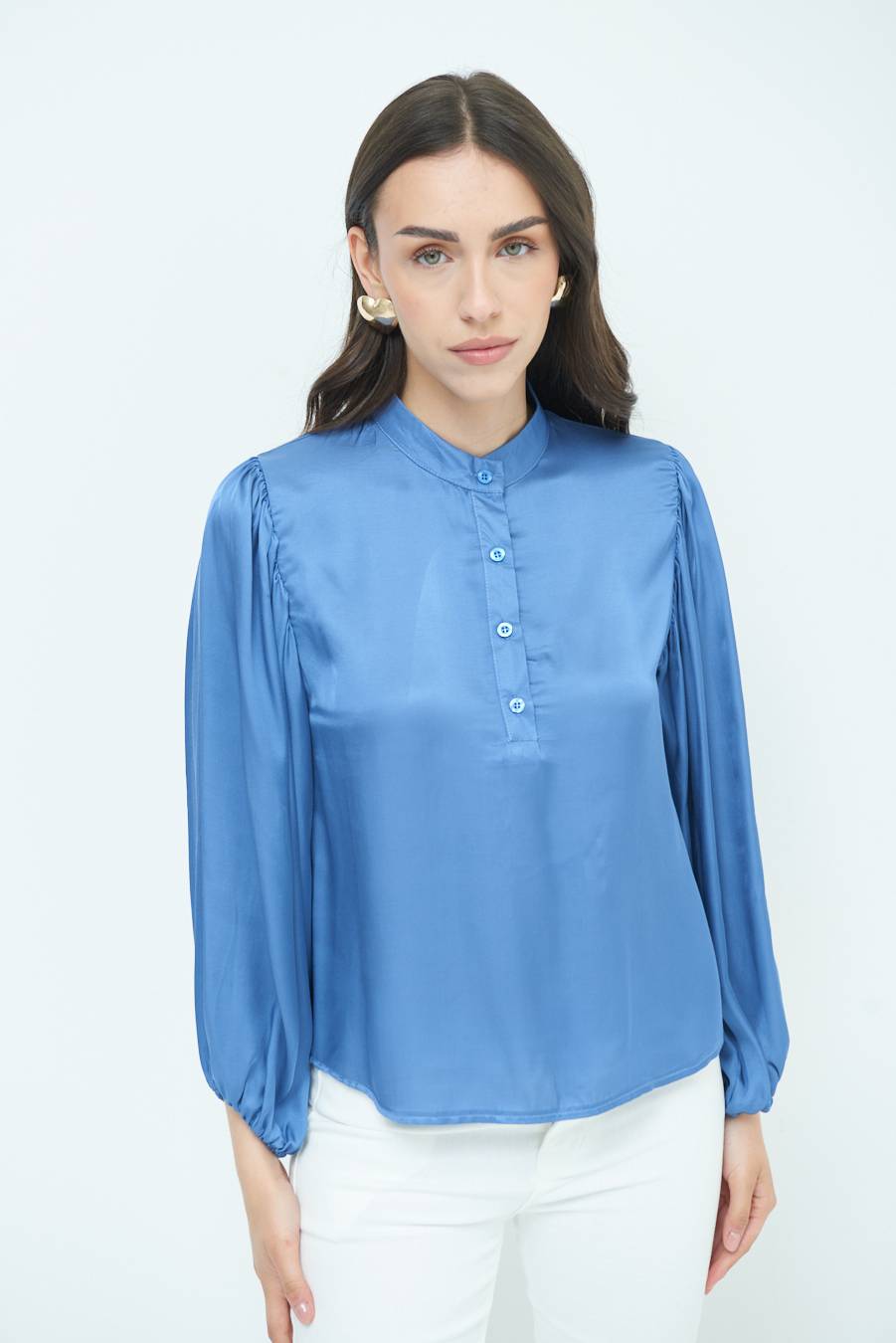 Kikisix CAMICIA POLO RASO VISCOSA POLVERE Offerta