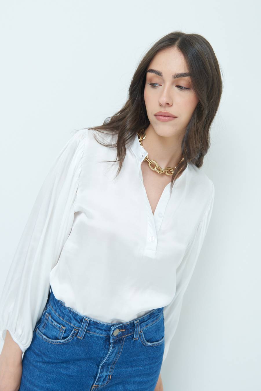 Kikisix CAMICIA POLO RASO VISCOSA BURRO Novità