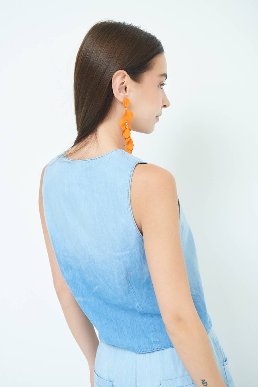Kikisix GILET CHAMBRAY DEGRADE BLU CHIARO Online