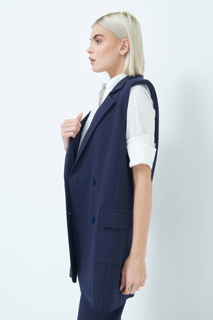 Kikisix GIACCA SMANICATA DOPPIOPETTO BLU Hotsell