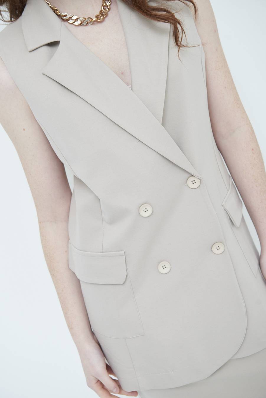 Kikisix GIACCA SMANICATA DOPPIOPETTO BEIGE Saldi Di Fabbrica