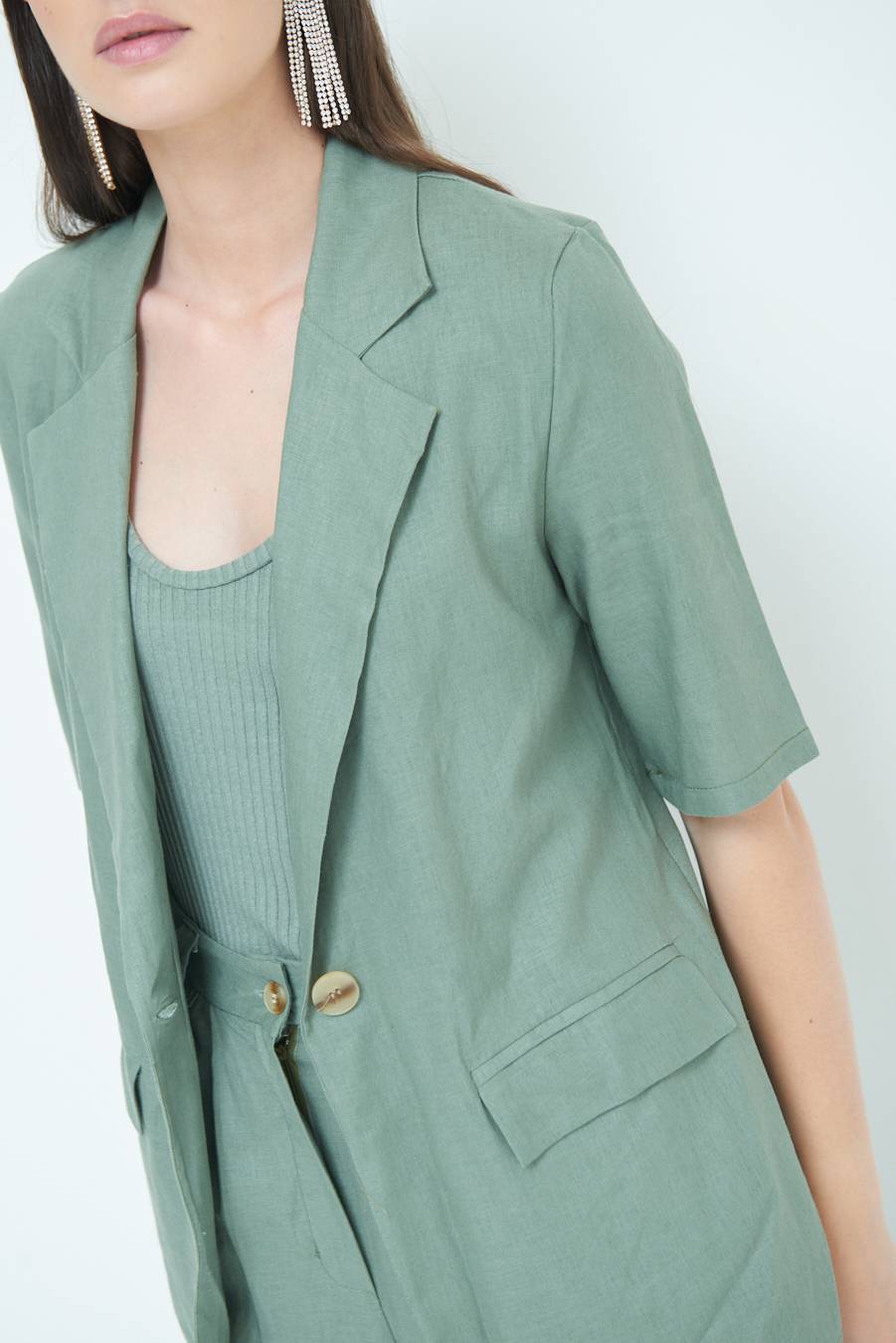 Kikisix GIACCA MEZZA MANICA VERDE MILITARE Moda