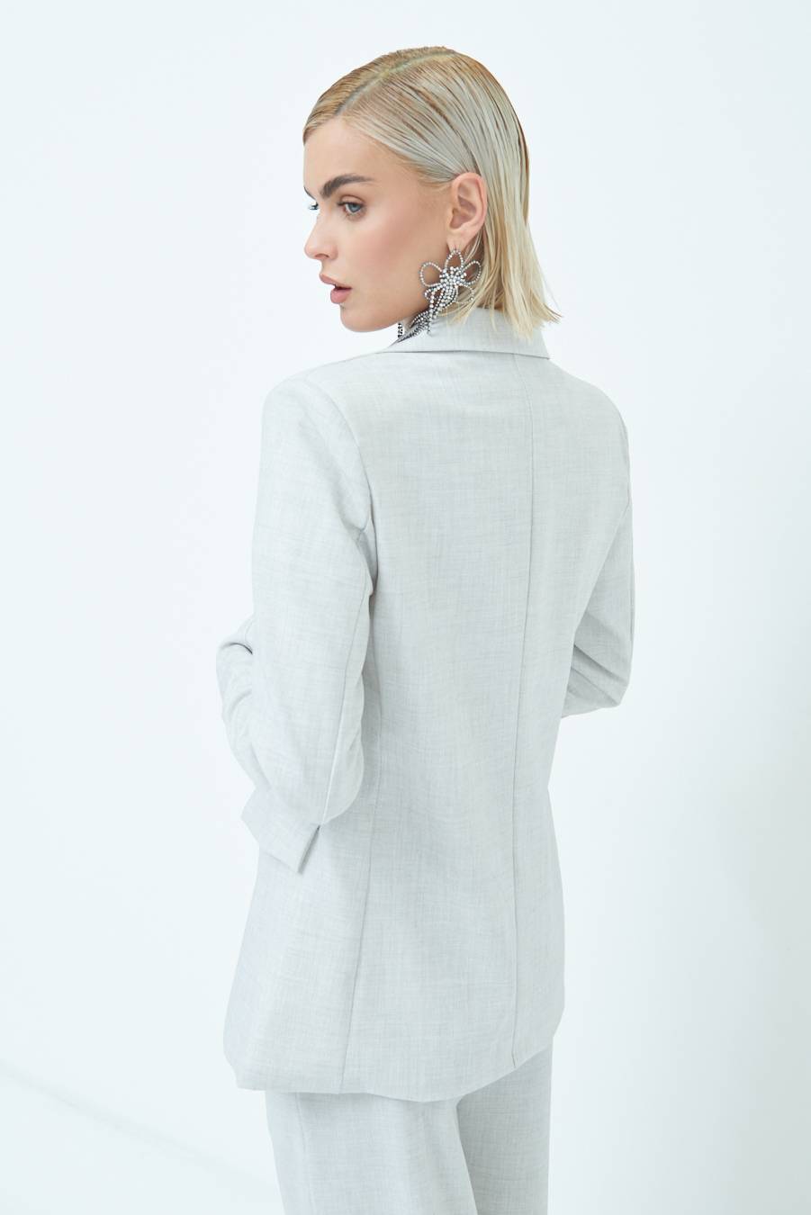Kikisix GIACCA TESSUTO FIAMMATO GRIGIO Negozio