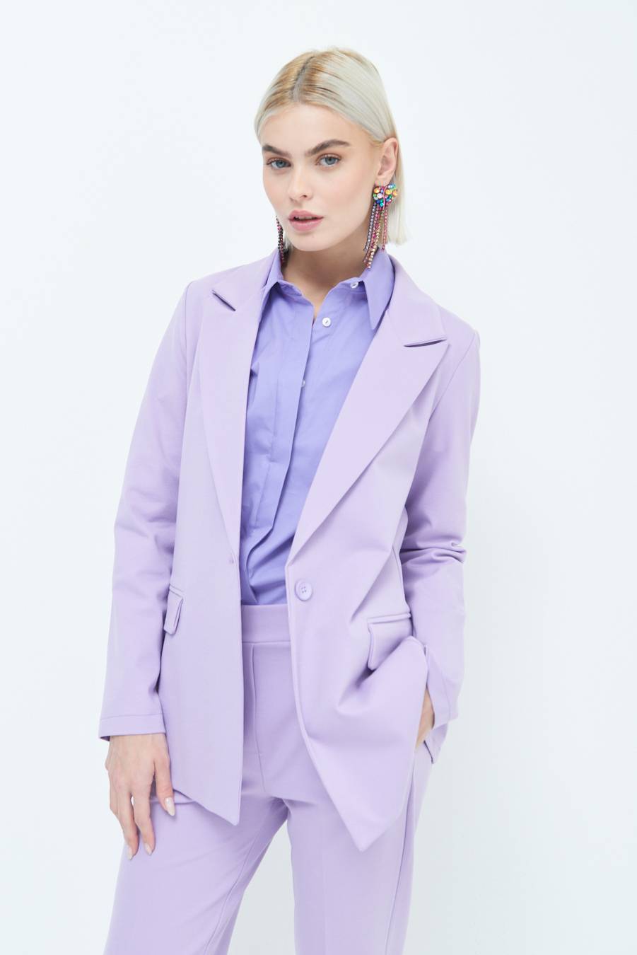 Kikisix GIACCA 1 BOTTONE BASIC LILLA Vendita