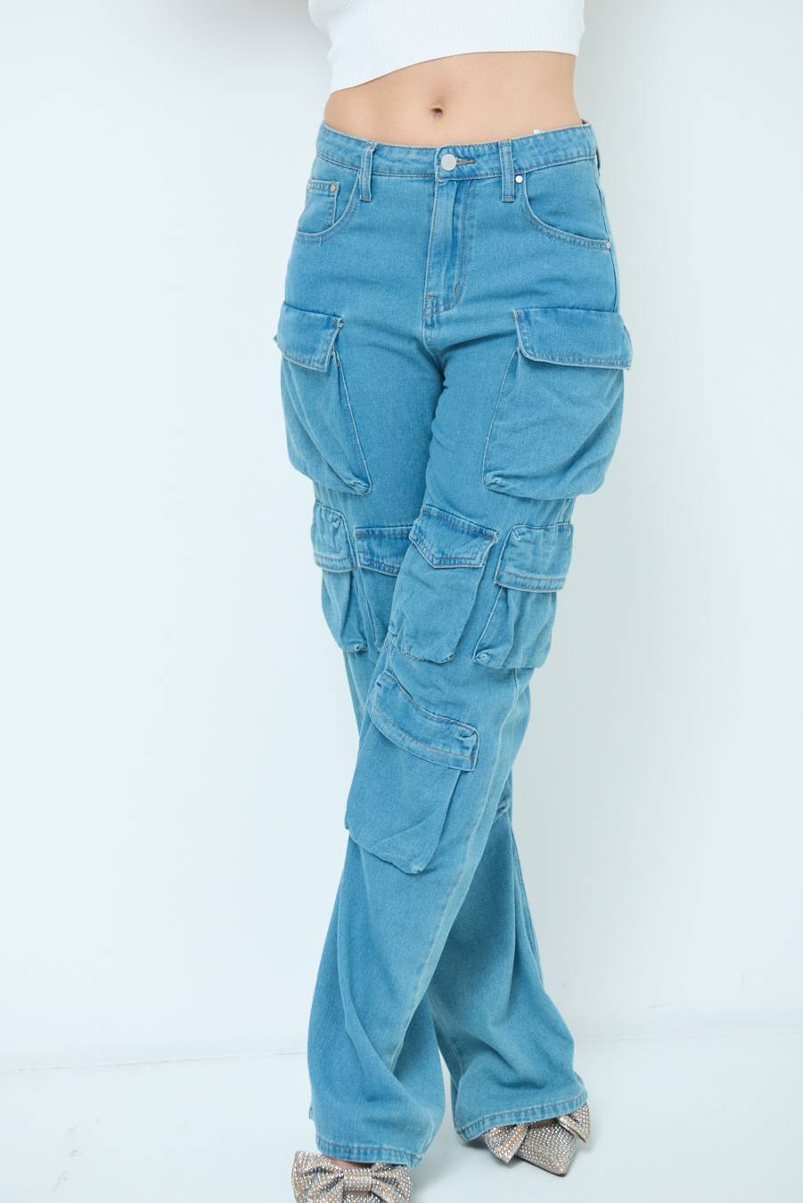 Kikisix JEANS CARGO JEANS Spedizione Gratuita