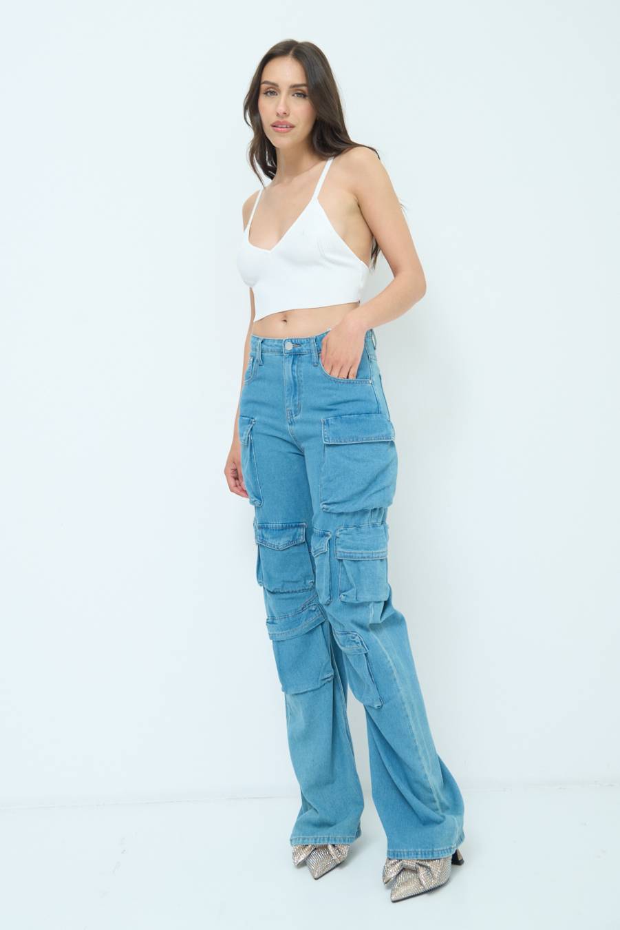Kikisix JEANS CARGO JEANS Spedizione Gratuita