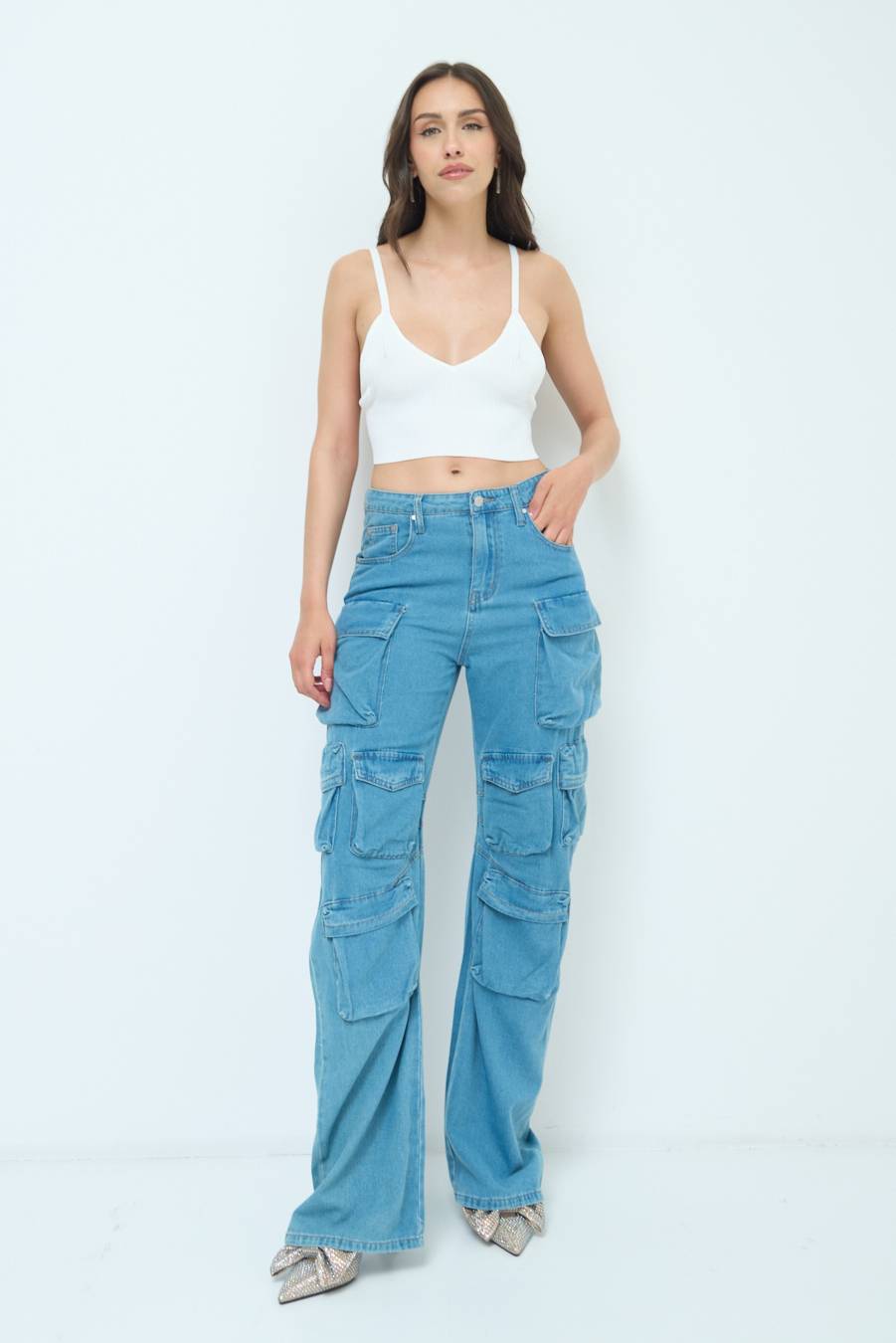 Kikisix JEANS CARGO JEANS Spedizione Gratuita