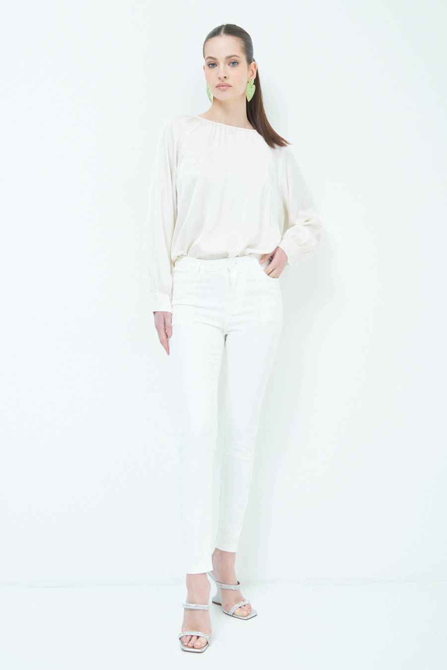 Kikisix JEANS PUSH BIANCO Pezzi Unici