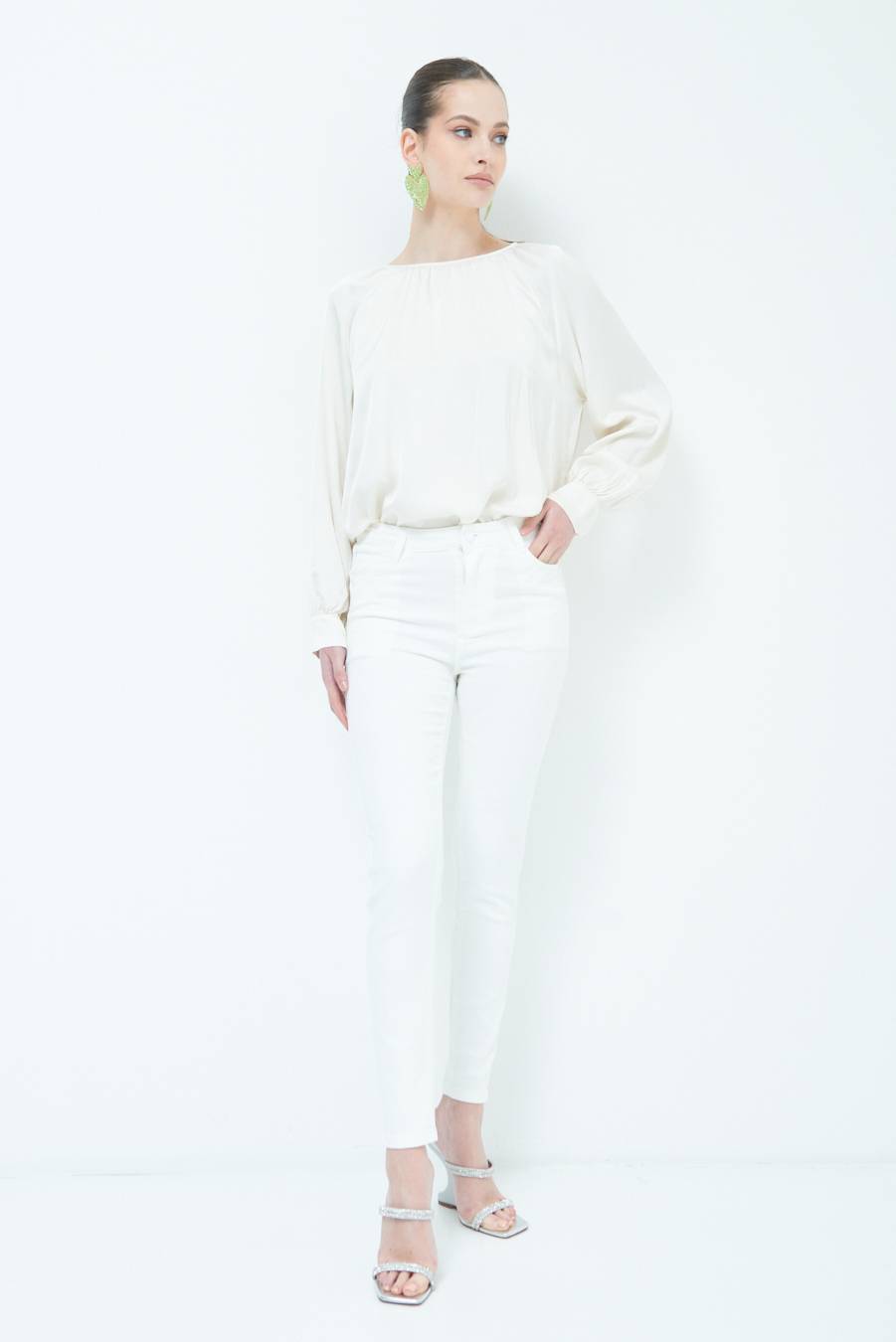 Kikisix JEANS PUSH BIANCO Pezzi Unici