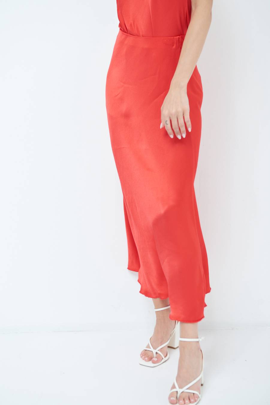 Kikisix GONNA RASO VISCOSA ROSSO Sconto