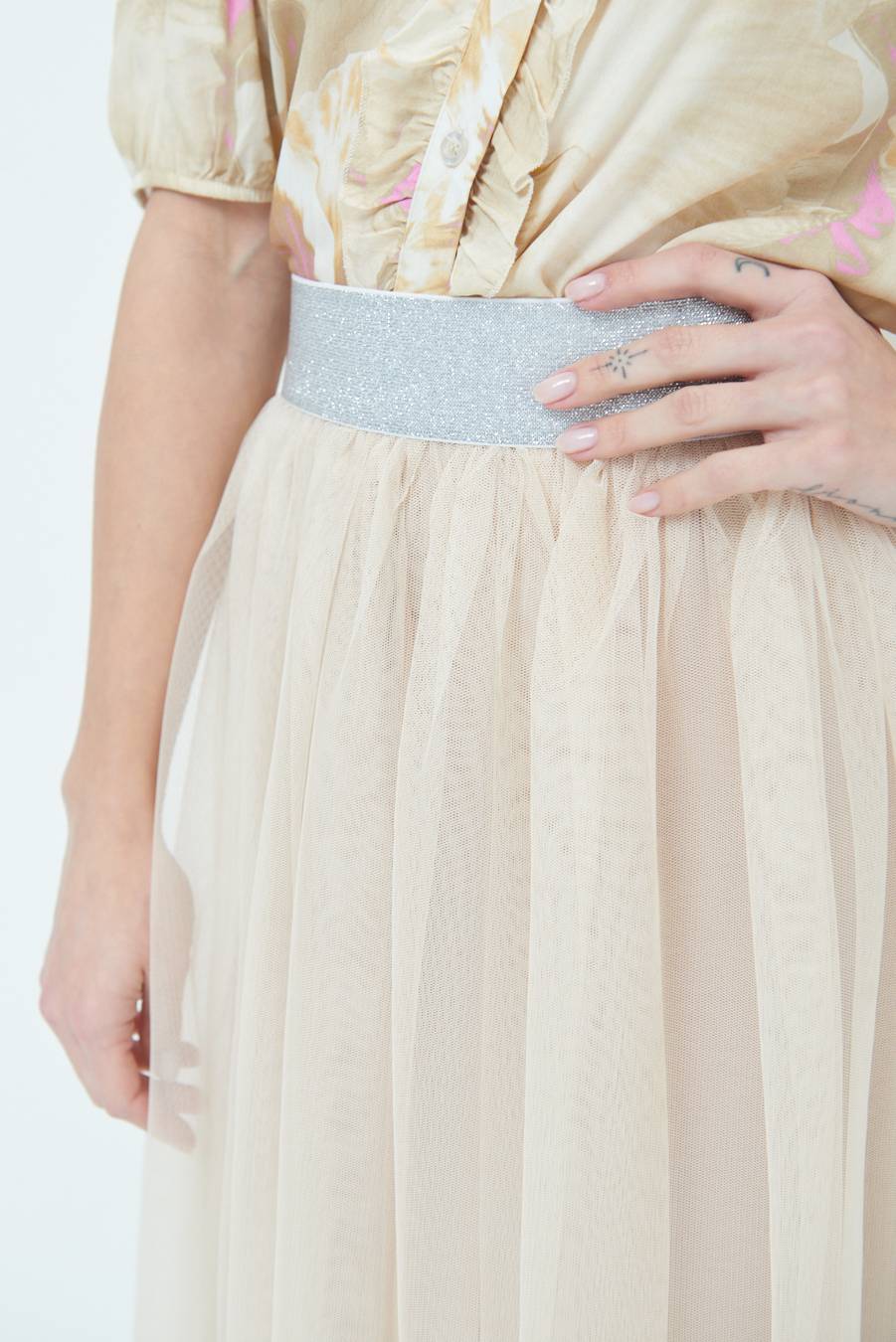 Kikisix GONNA TULLE BEIGE Vendita Calda