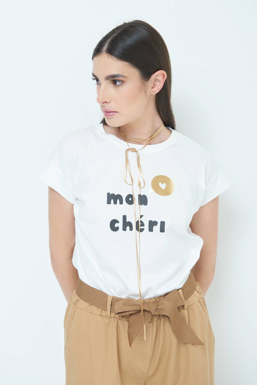 Kikisix T-SHIRT "MON CHERI" PANNA Promozione