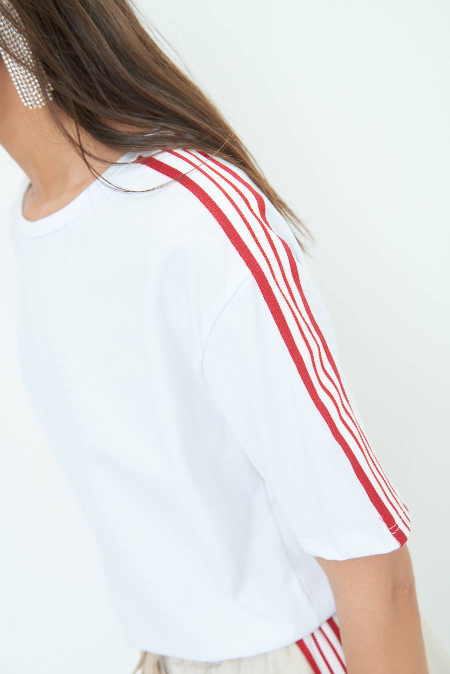 Kikisix T-SHIRT OVER CON COSTINA ROSSO Negozi Online