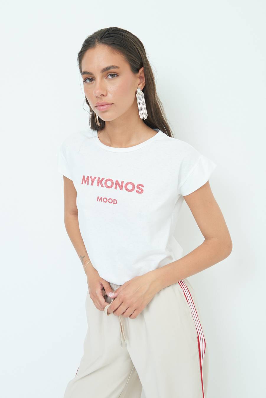 Kikisix T-SHIRT ''MYKONOS'' ROSSO Fino Al -60%