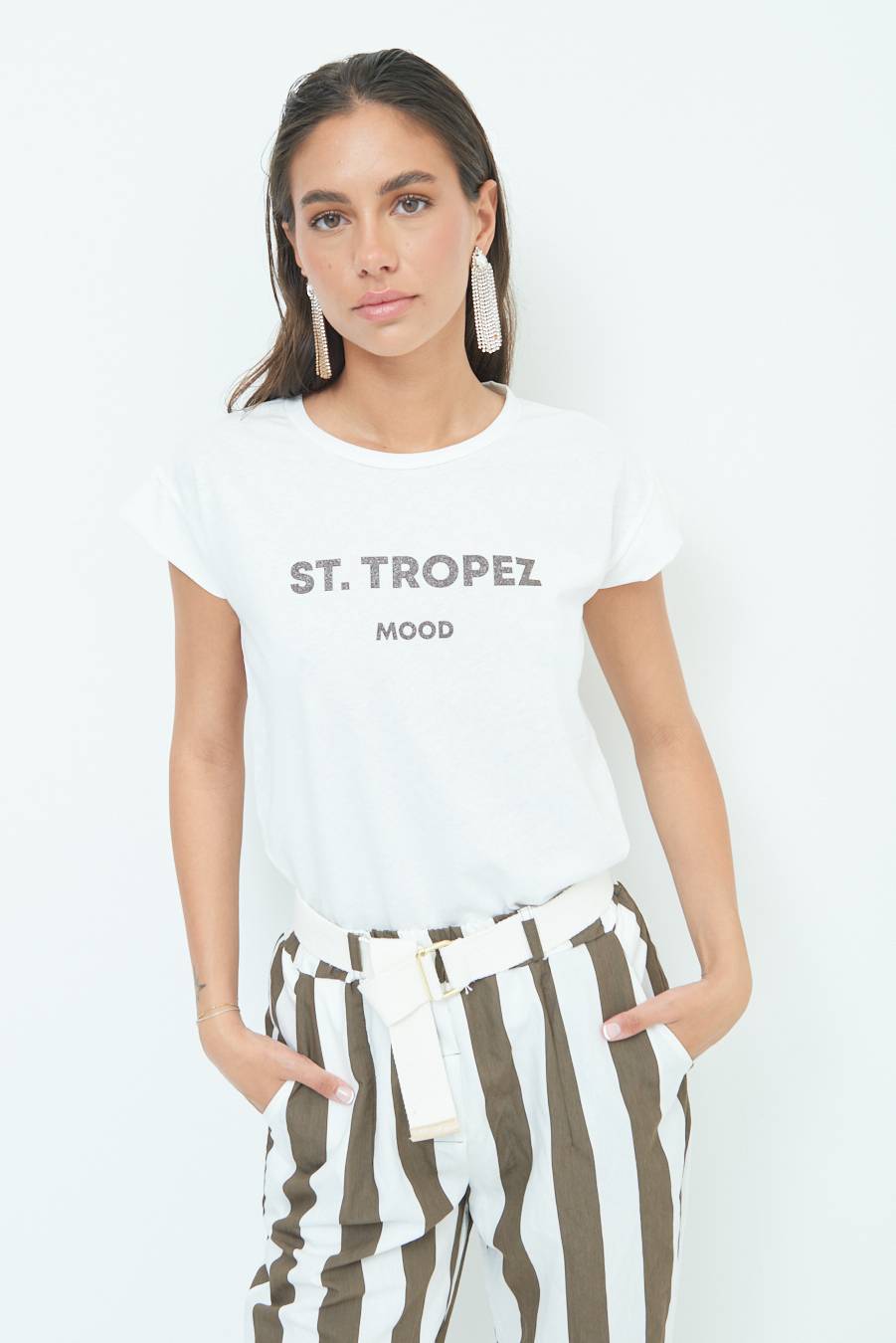 Kikisix T-SHIRT ''ST.TROPEZ'' CIOCCOLATO Convenienza