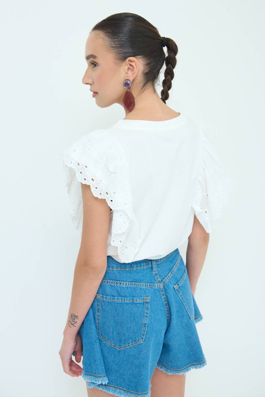 Kikisix T-SHIRT SANGALLO BIANCO Economico