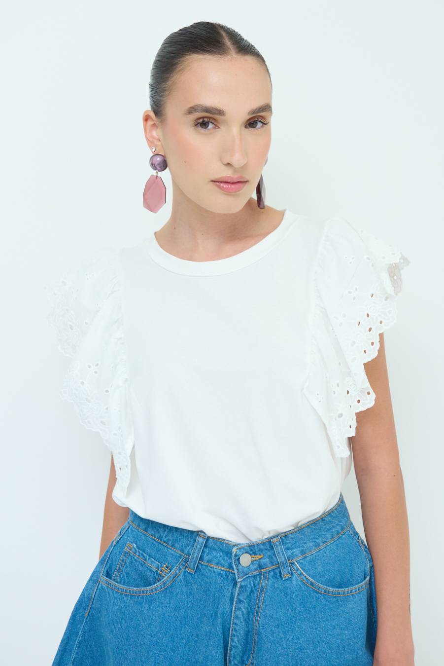 Kikisix T-SHIRT SANGALLO BIANCO Economico