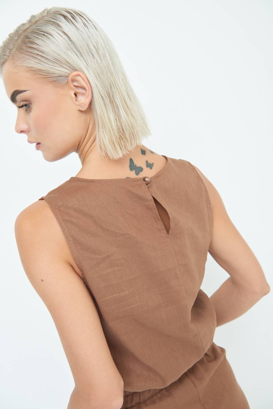 Kikisix TOP CORTO CON ELASTICO CIOCCOLATO Vendite Flash