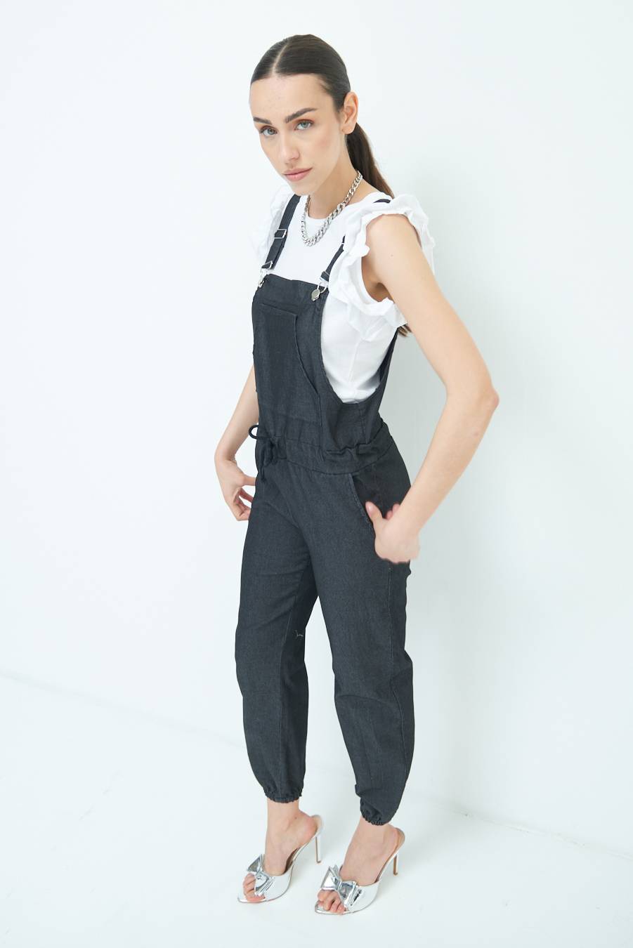 Kikisix TUTA SALOPETTE NERO Outlet