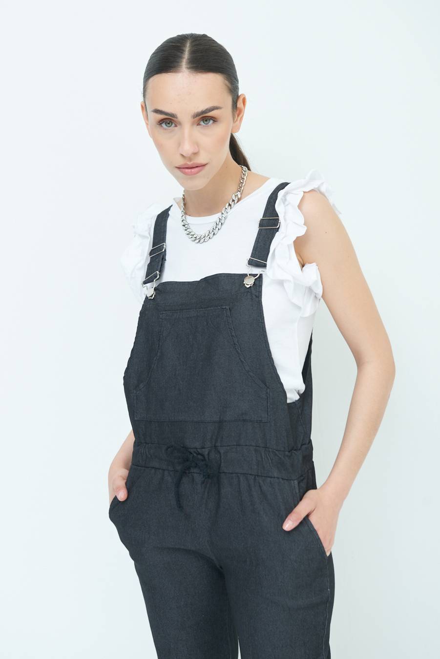Kikisix TUTA SALOPETTE NERO Outlet