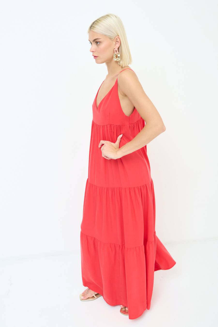 Kikisix ABITO AMPIO MAXI ROSSO Vendite Flash