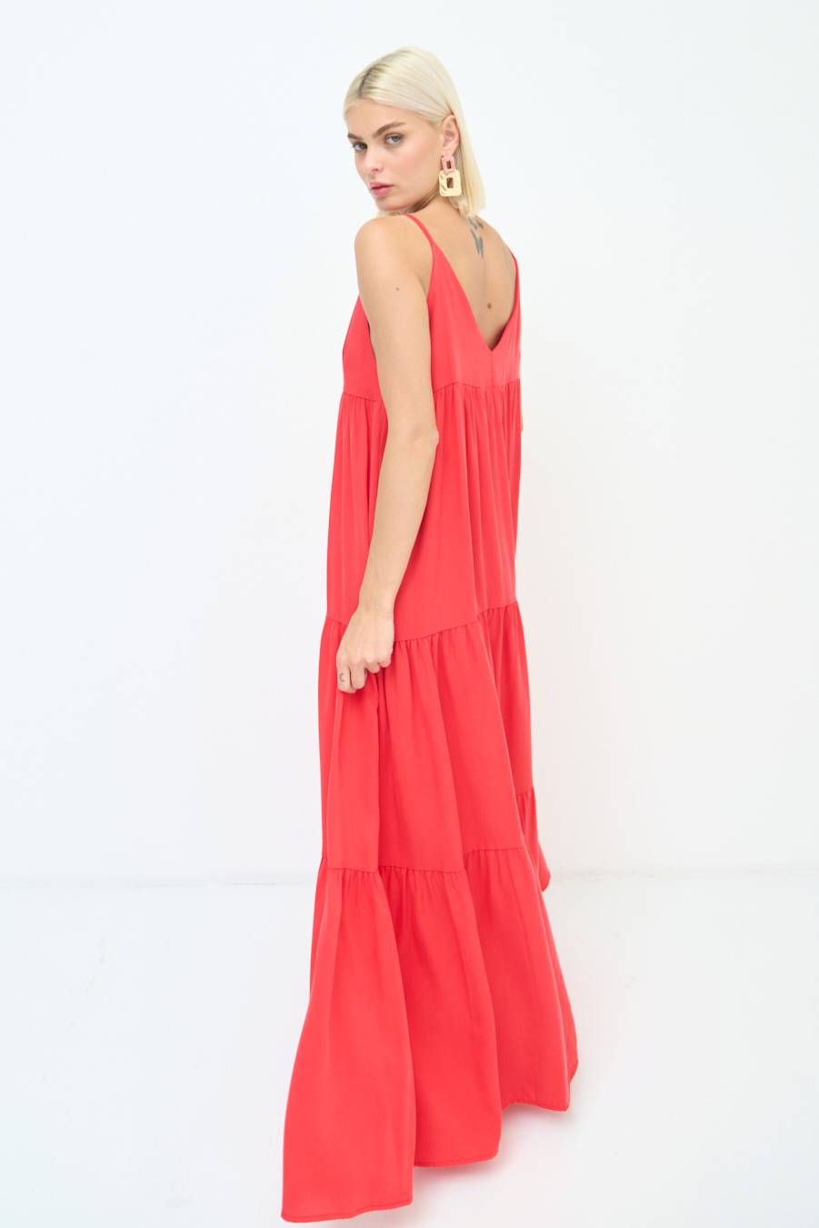 Kikisix ABITO AMPIO MAXI ROSSO Vendite Flash