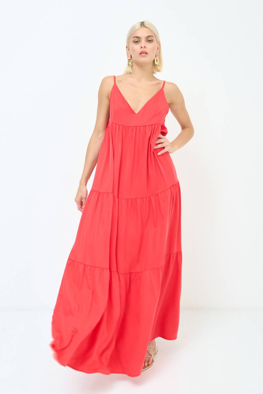 Kikisix ABITO AMPIO MAXI ROSSO Vendite Flash