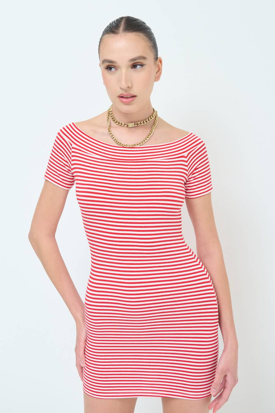 Kikisix ABITO SCOLLO SHIFFER ROSSO Moda