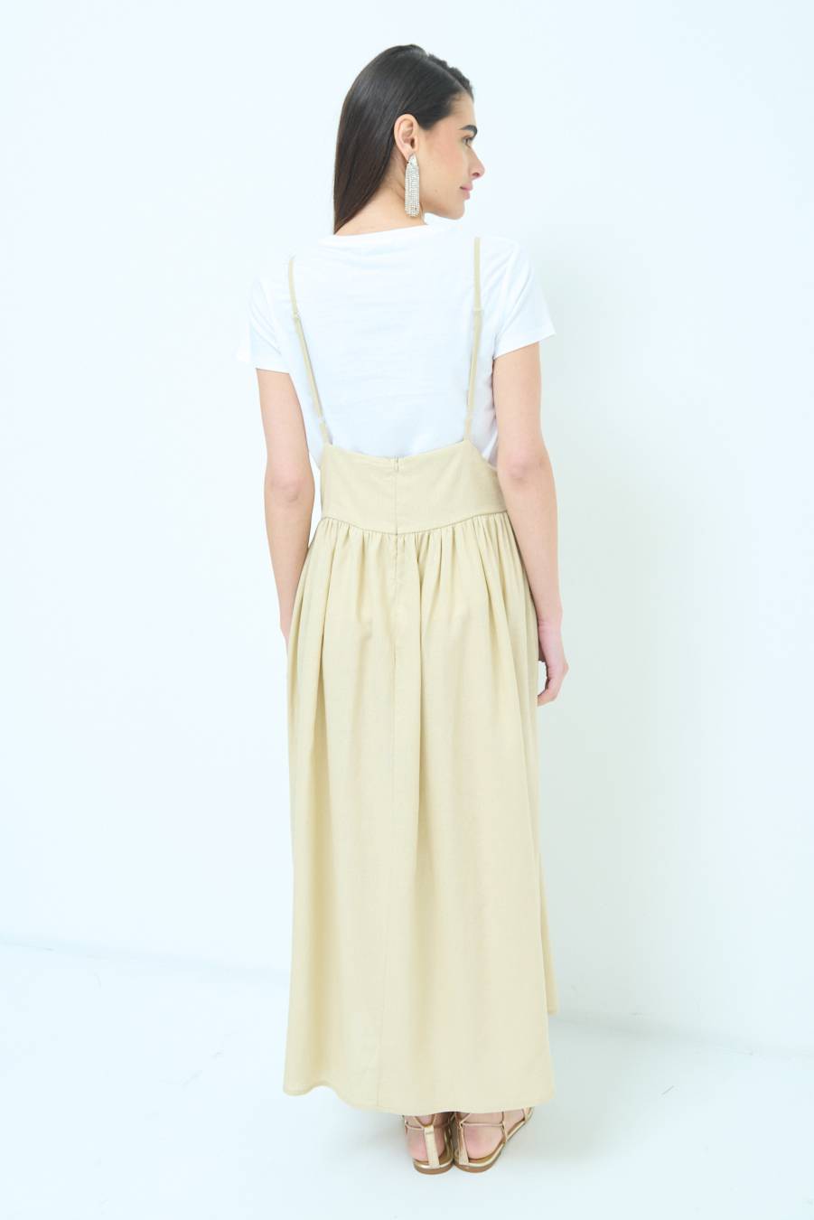 Kikisix ABITO CON TAGLIO SENO MISTO VISCOSA BEIGE Vendita