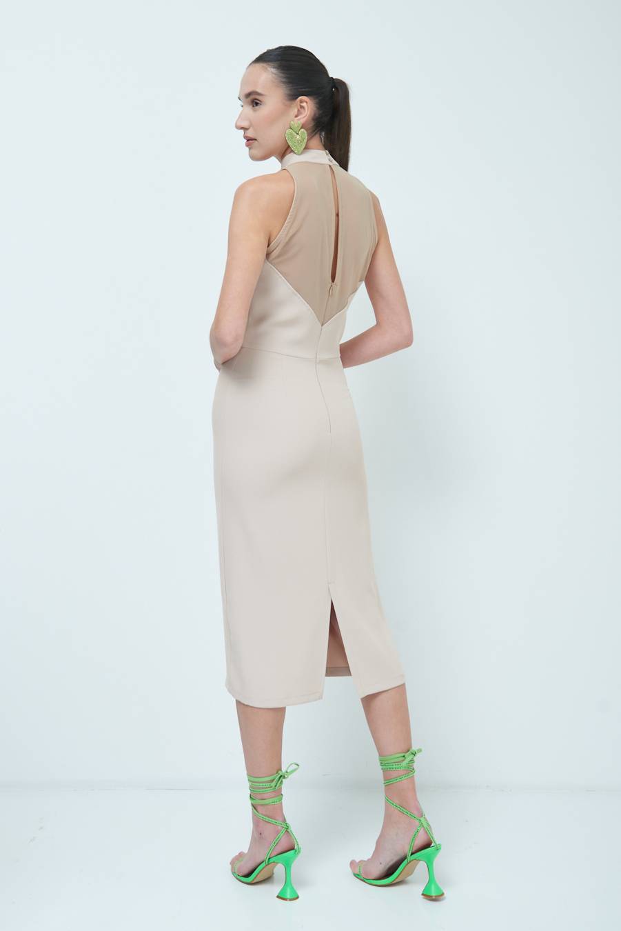 Kikisix VESTITO CADI+RETE CAMMELLO Sconto
