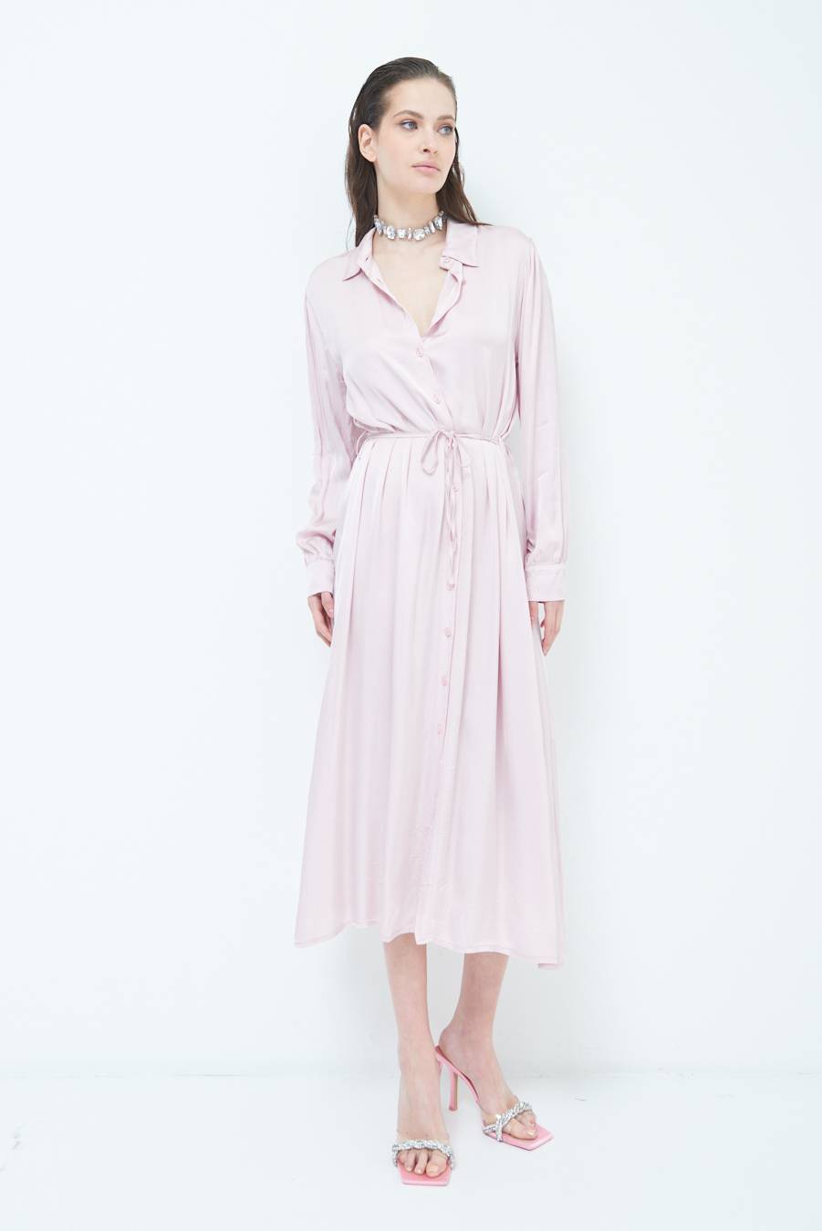 Kikisix ABITO RASO VISCOSA ROSA Saldi