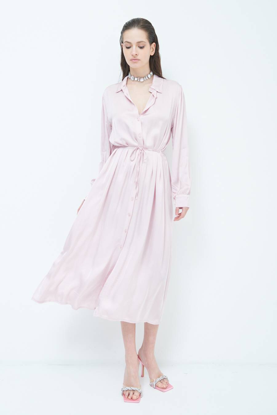 Kikisix ABITO RASO VISCOSA ROSA Saldi
