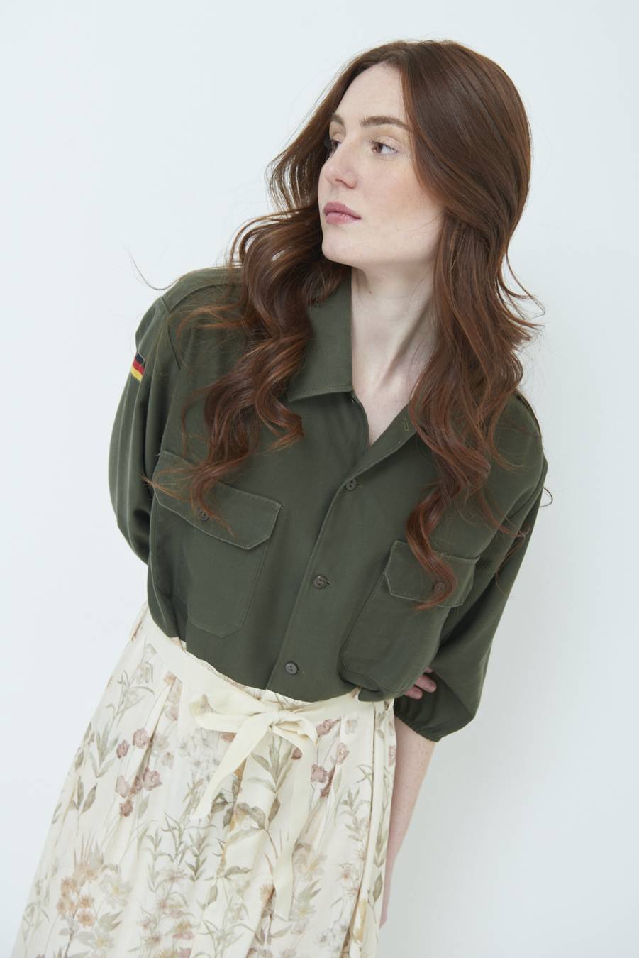 Kikisix ABITO GONNA FANTASIA VINTAGE BEIGE Nuova