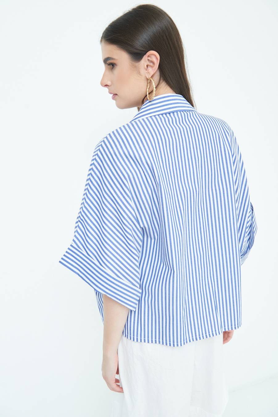 Kikisix CAMICIA OVER CON TASCHE BLU 2025