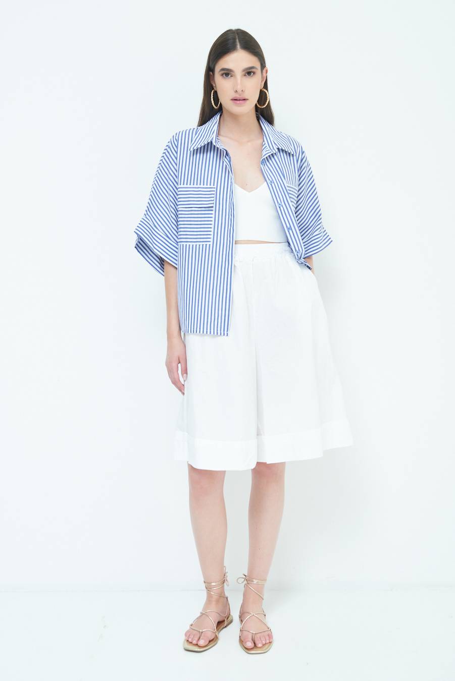 Kikisix CAMICIA OVER CON TASCHE BLU 2025
