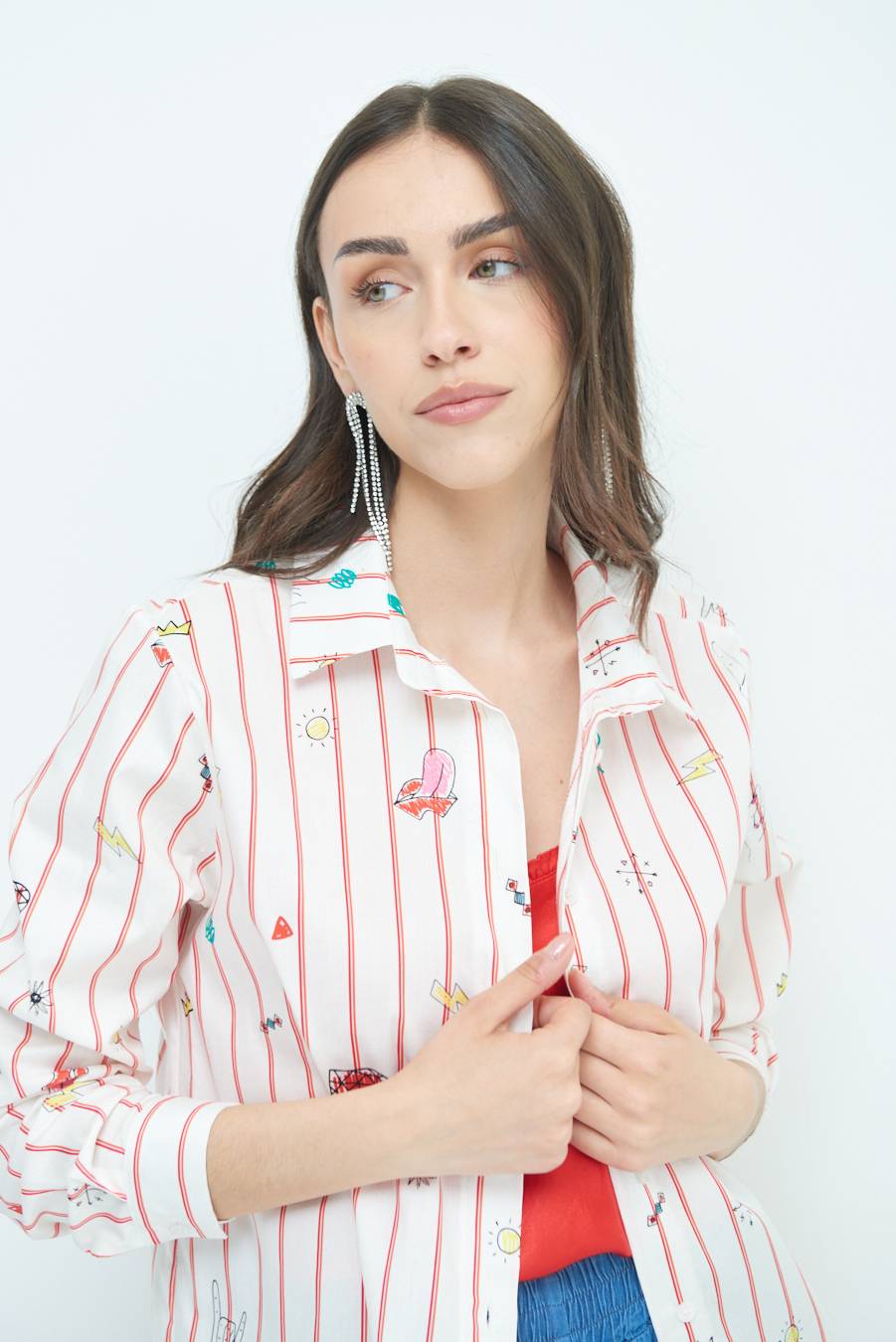 Kikisix CAMICIA ABITO FANTASIA ROSSO/BURRO Affare Del Giorno