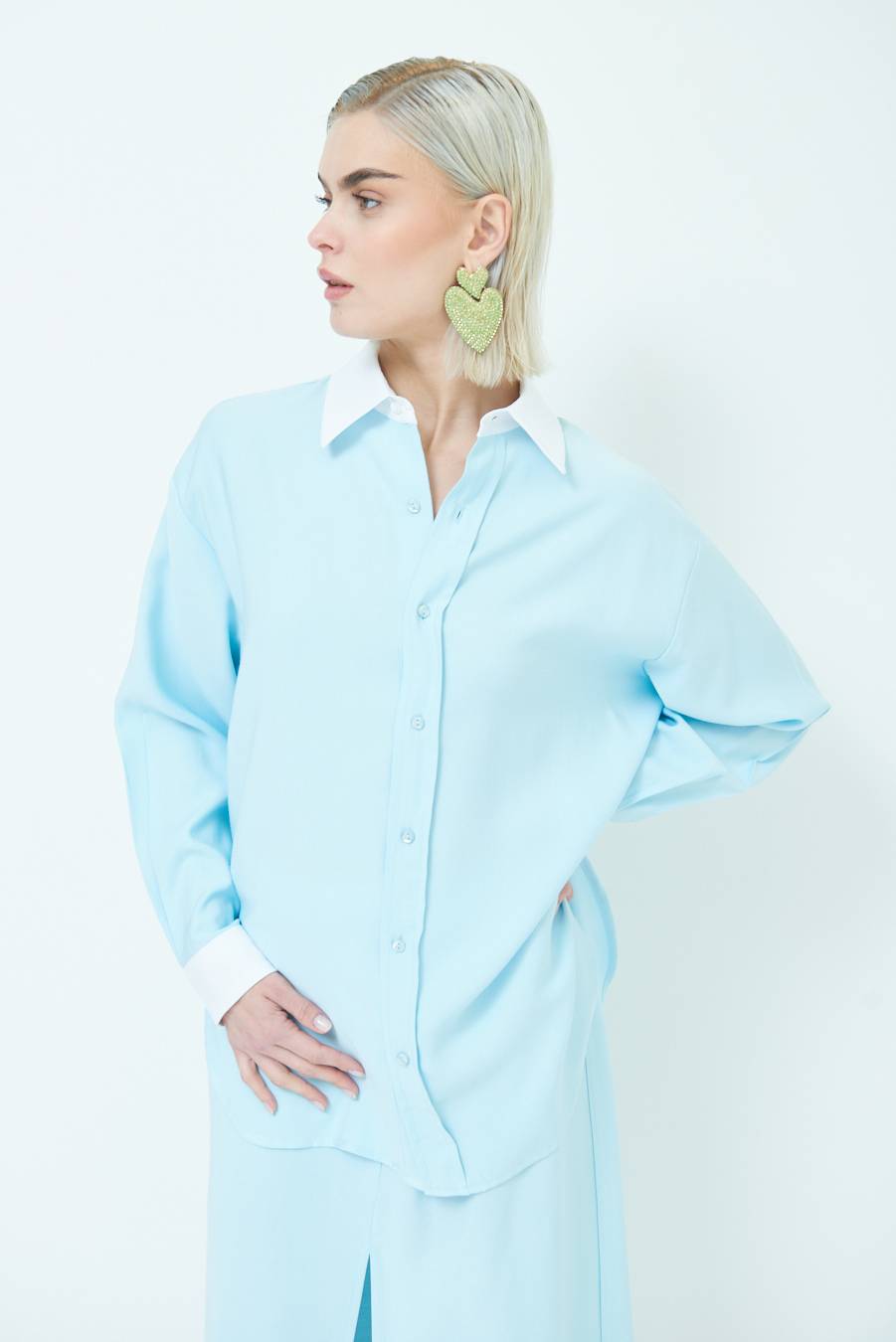 Kikisix CAMICIA COLLETTO B.CO CELESTE Offerta