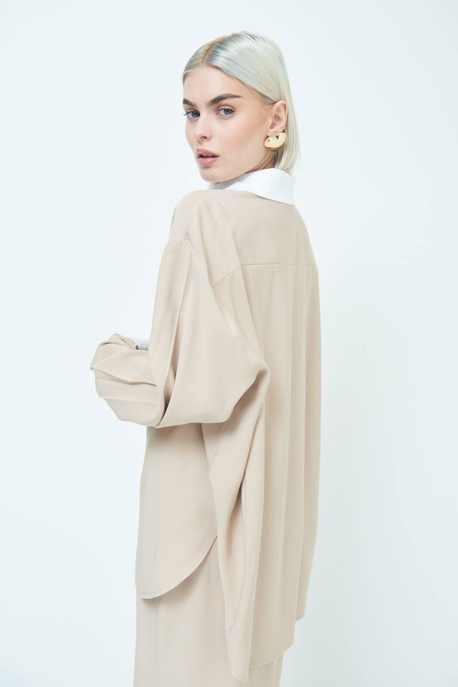 Kikisix CAMICIA COLLETTO B.CO BEIGE Economico