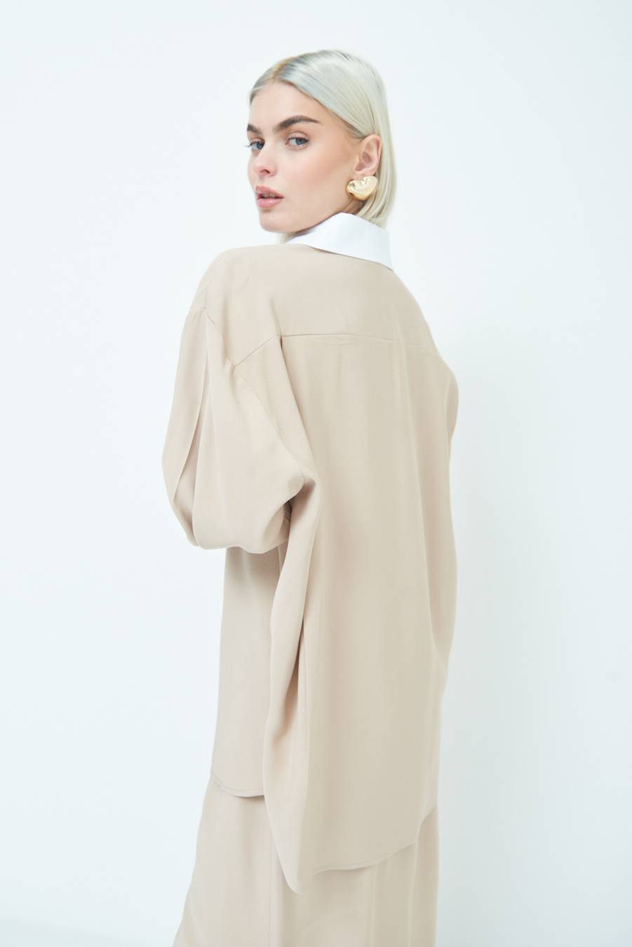 Kikisix CAMICIA COLLETTO B.CO BEIGE Economico
