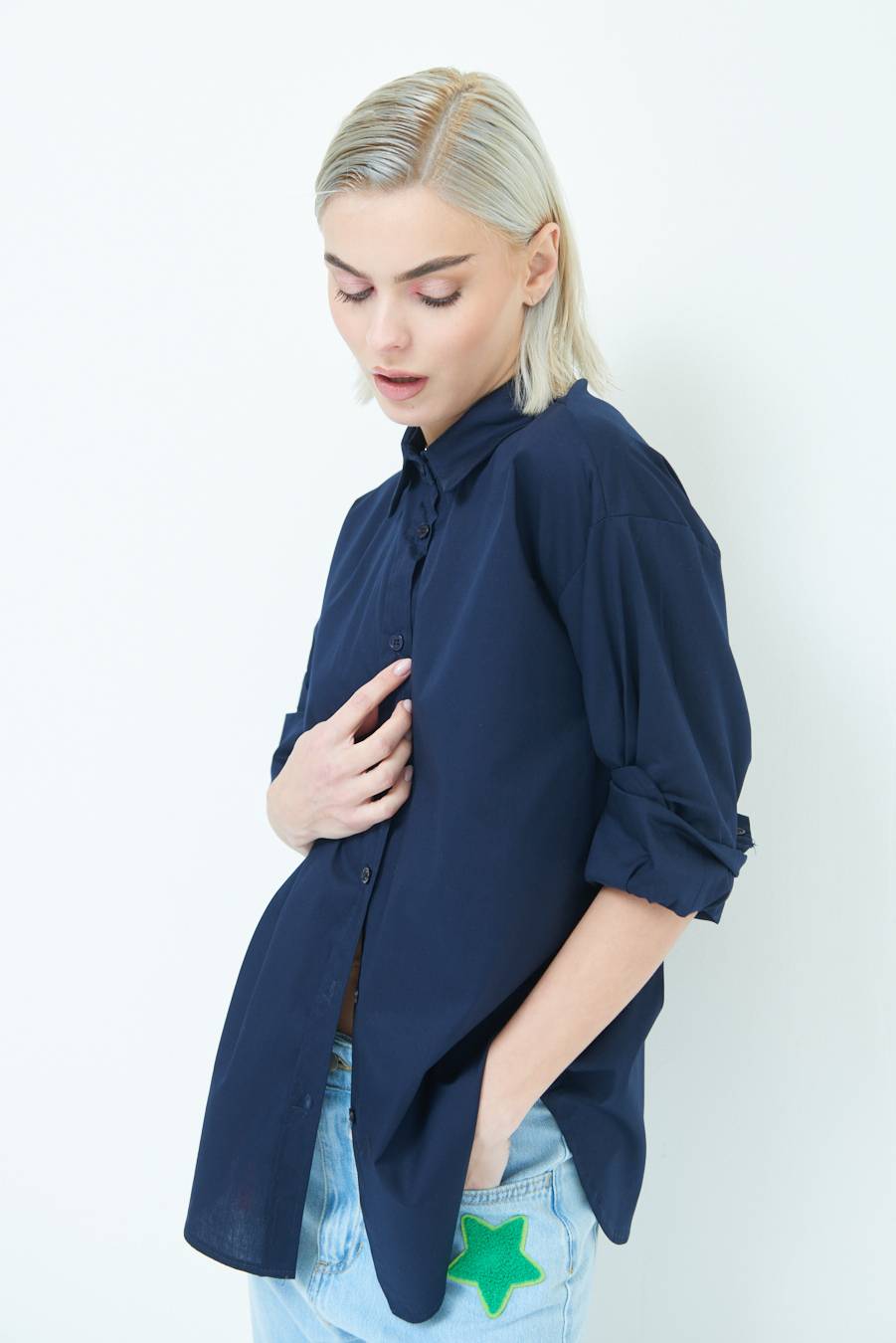 Kikisix CAMICIA MANICA AMPIA BLU Online
