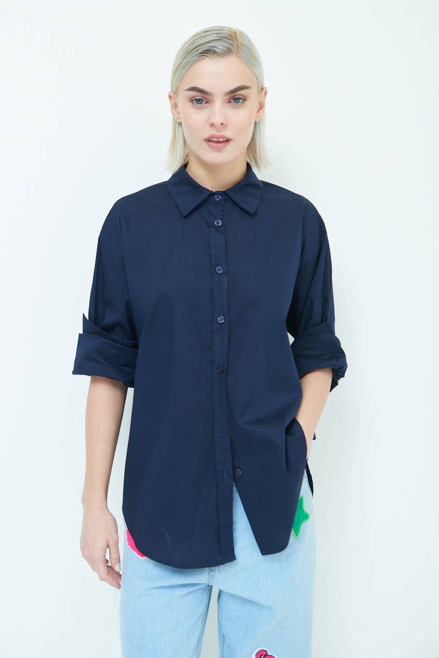 Kikisix CAMICIA MANICA AMPIA BLU Online
