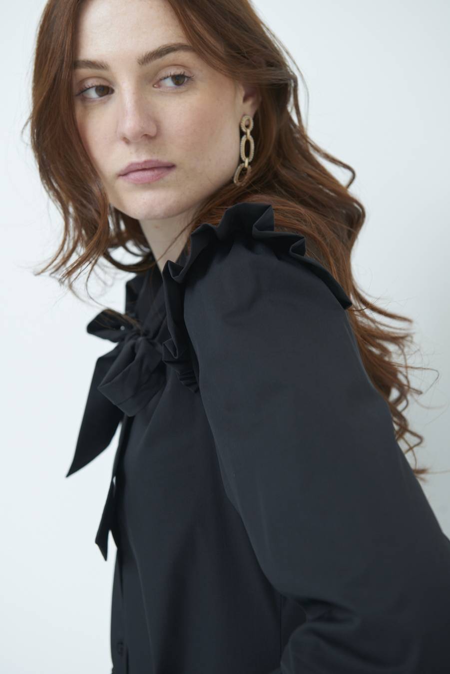 Kikisix CAMICIA NODO DAV. NERO Moda