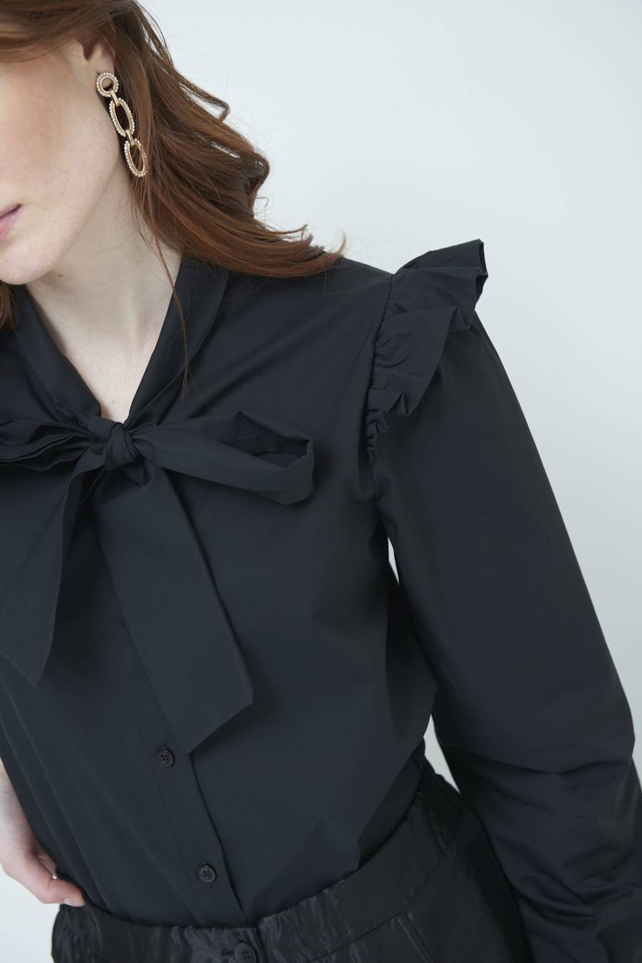 Kikisix CAMICIA NODO DAV. NERO Moda