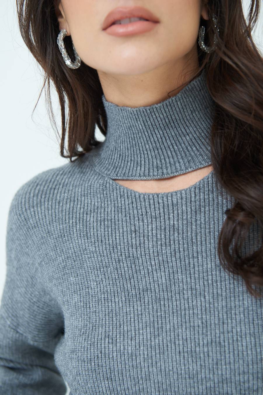 Kikisix MAGLIA COSTINA BUCO DAV. GRIGIO Affare Del Giorno