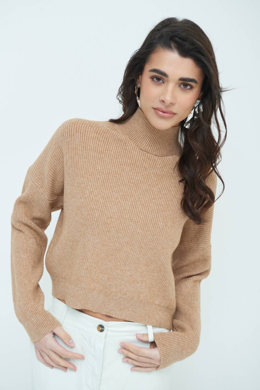 Kikisix MAGLIA COSTINA BUCO DAV. CAMMELLO Prezzo Ridotto