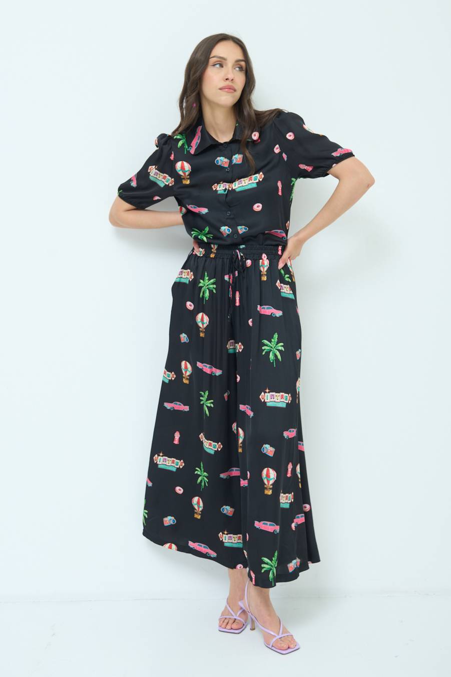 Kikisix PANTALONE PALAZZO NERO Hotsell